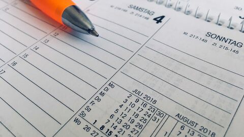 Stift auf Terminkalender