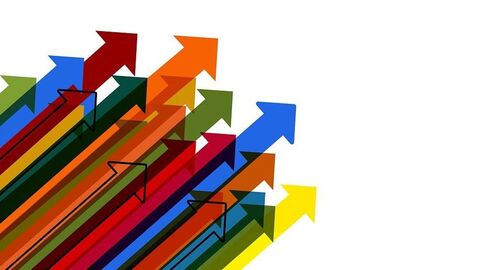 Pfeile, die rechts nach oben zeigen