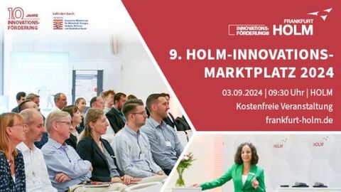 Veranstaltungsbanner mit Veranstaltungsdaten, Speaker und Zuhörer im Bild